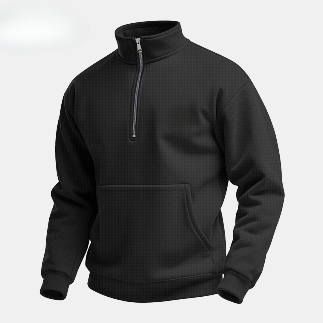 Heren sweatshirt met halve rits (uitverkoop)
