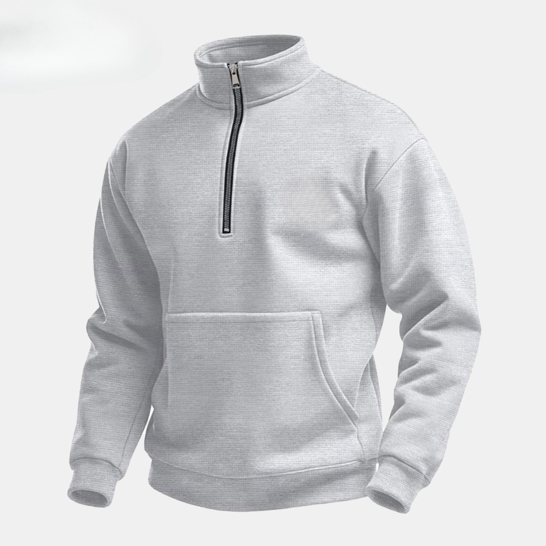 Heren sweatshirt met halve rits (uitverkoop)