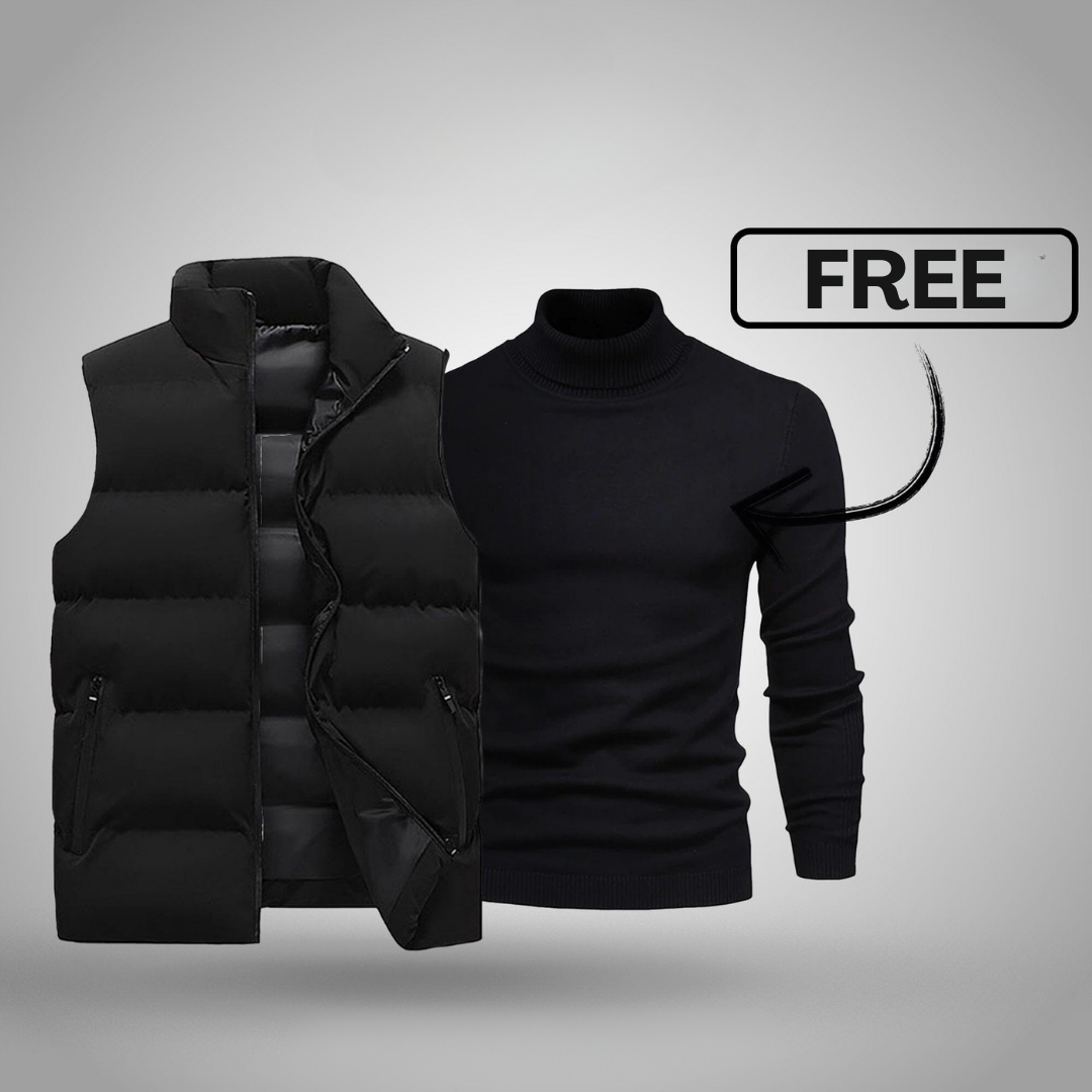 Herenvest + gratis trui (opruiming)
