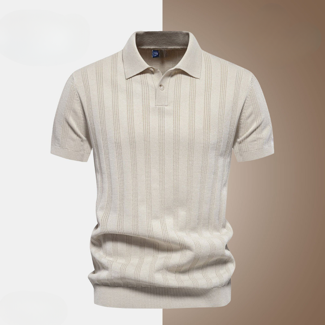 Heren poloshirt met textuur