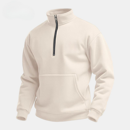 Heren sweatshirt met halve rits (uitverkoop)